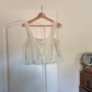 Gap × DÔEN Cropped Eyelet Tank Top